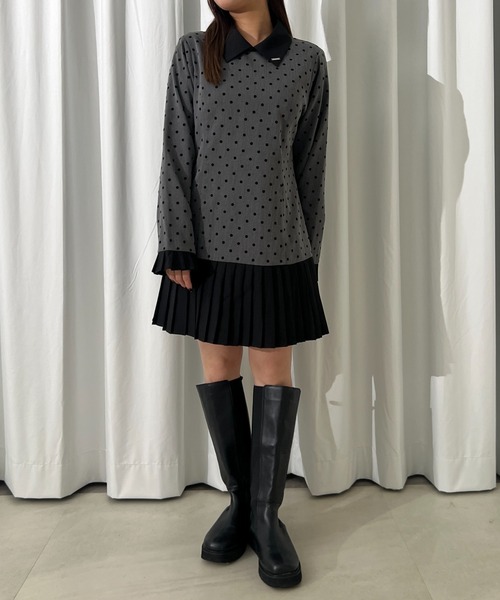 loin nuit ドットワンピース フリル loin nuit（ロワンニュイ）の「frill design onepiece / フリル