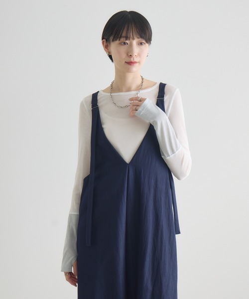 Paradise Picnic(パラダイスピクニック)の「cloche ショルダーテープジャンスカ(ジャンパースカート・レディース・ネイビー/ベージュ/ブラック・FREE)」の20枚目の写真