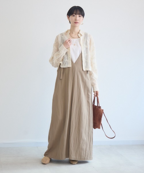 Paradise Picnic(パラダイスピクニック)の「cloche ショルダーテープジャンスカ(ジャンパースカート・レディース・ネイビー/ベージュ/ブラック・FREE)」の17枚目の写真
