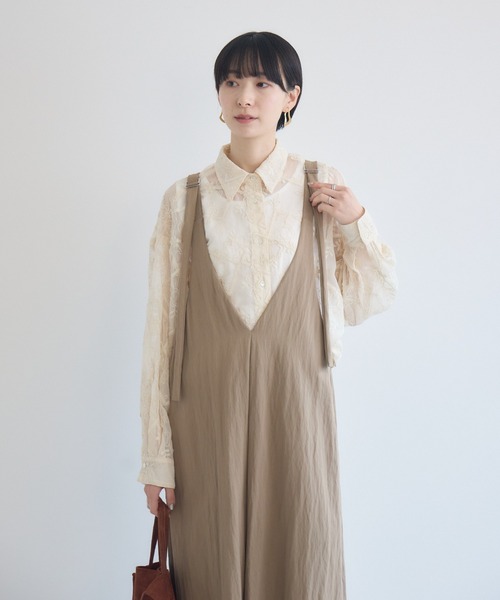 Paradise Picnic(パラダイスピクニック)の「cloche ショルダーテープジャンスカ(ジャンパースカート・レディース・ネイビー/ベージュ/ブラック・FREE)」の9枚目の写真