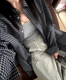 グラフチェックゆったりシャツ