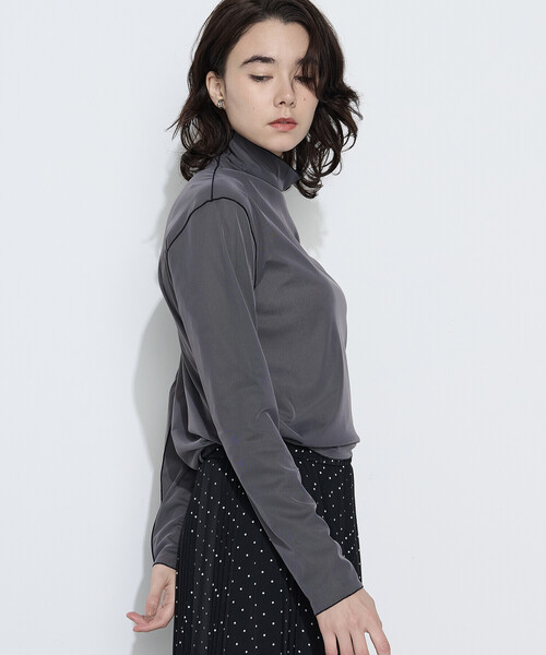 COMME CA(コムサ)の「ソフトチュール×ウーリー分繊トリコット広巾 プルオーバー(Tシャツ/カットソー・レディース・ピンク/ブルー/チャコール・9号/11号)」の11枚目の写真