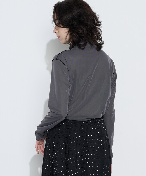 COMME CA(コムサ)の「ソフトチュール×ウーリー分繊トリコット広巾 プルオーバー(Tシャツ/カットソー・レディース・ピンク/ブルー/チャコール・9号/11号)」の12枚目の写真