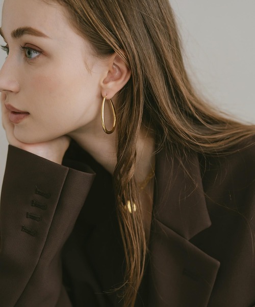 Ops.(オプス)の「ピアス 金属アレルギー対応 フープピアス シルバー925 ゴールド 【Tilk ティルク】(ピアス(両耳用)・レディース・シルバー・ONE SIZE)」の17枚目の写真