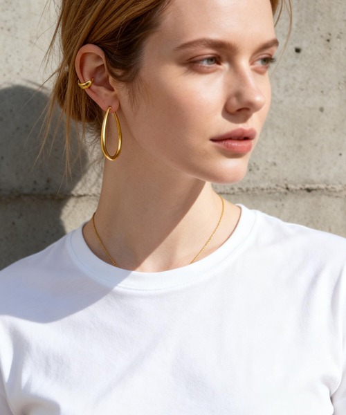 Ops.(オプス)の「ピアス 金属アレルギー対応 フープピアス シルバー925 ゴールド 【Tilk ティルク】(ピアス(両耳用)・レディース・シルバー・ONE SIZE)」の19枚目の写真