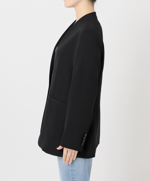 Spick & Span（スピックアンドスパン）の「トロストレッチVカラージャケット（ノーカラージャケット・レディース・ベージュ/ブラック・38/36/34）」の16枚目の写真