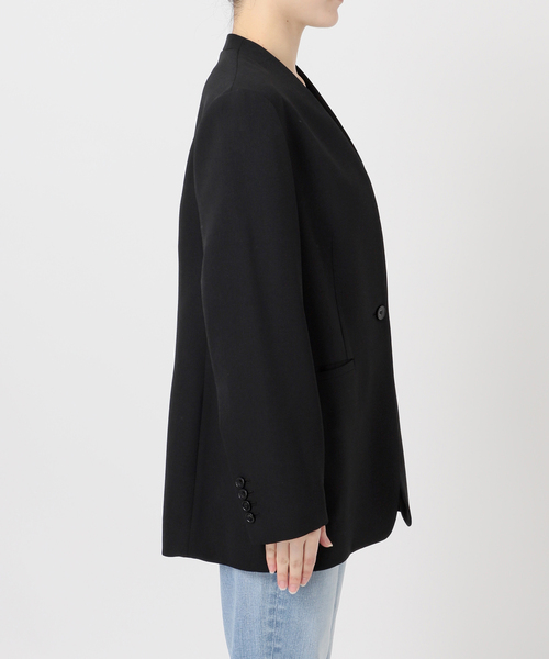 Spick & Span（スピックアンドスパン）の「トロストレッチVカラージャケット（ノーカラージャケット・レディース・ベージュ/ブラック・38/36/34）」の18枚目の写真