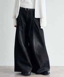 ELLUV | 【ELLUV/エルヴ】13ozティックネスデニム ディメンションタック ワイドフレアスラックス(デニムパンツ)