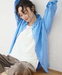 coen | 【新色登場 /接触冷感 / 冷房対策】リネンレーヨンレギュラーカラーシャツ(インフルエンサー紹介アイテム)(シャツ/ブラウス)