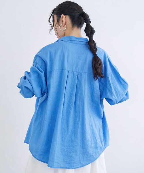 coen（コーエン）の「リネンレーヨンレギュラーカラーシャツ【インフルエンサー紹介アイテム】（シャツ/ブラウス・レディース・ライトピンク/ライトブルー/ダークブラウン/その他1/その他2/その他3・M/L）」の22枚目の写真