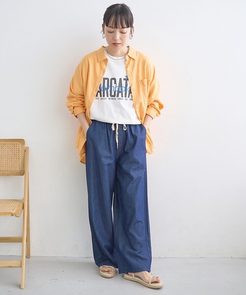 セール】【新色登場】リネンレーヨンレギュラーカラーシャツ（インフル