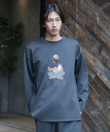 【BLUE STANDARD/ブルースタンダード】【もちもち高見えクッション素材】パフィースウェット トレーナー シワにならない 部分刺繍 ストレッチ ユニセックス