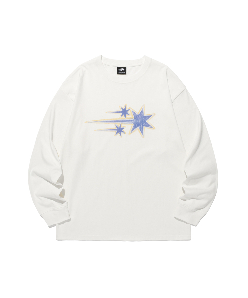 NICE GHOST CLUB（ナイスゴーストクラブ）の「DRAWING 3STAR LS TEE_WHITE(NG2GSUT560A)（Tシャツ/カットソー・レディース・ホワイト・SMALL/MEDIUM/LARGE）」の2枚目の写真