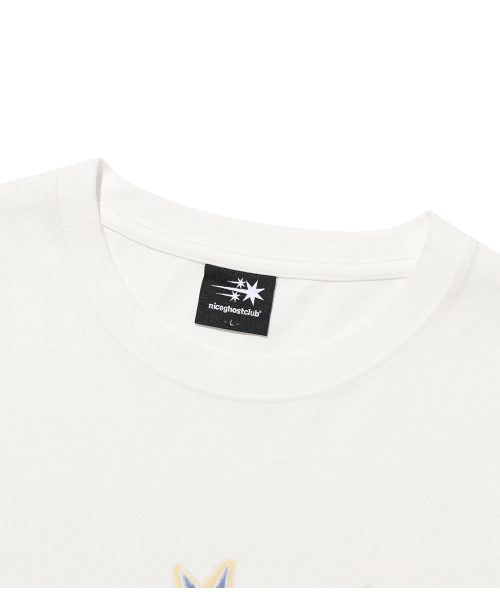 NICE GHOST CLUB（ナイスゴーストクラブ）の「DRAWING 3STAR LS TEE_WHITE(NG2GSUT560A)（Tシャツ/カットソー・レディース・ホワイト・SMALL/MEDIUM/LARGE）」の4枚目の写真