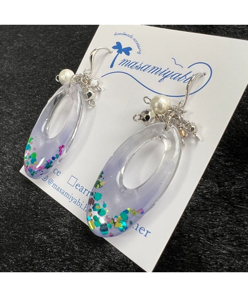 tone(トーン)の「【masamiyabi】愛らしい偏光ラメピアス(MA)(ピアス(両耳用)・レディース・ブルー/ピンク・FREE)」の4枚目の写真