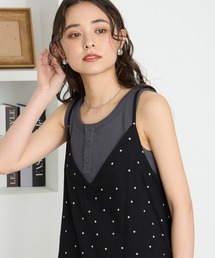 HAKUJI カップ付リブタンクトップ 2色セット カップ付きタンクトップ（HAKUJI／ファッション）（性別：レディース