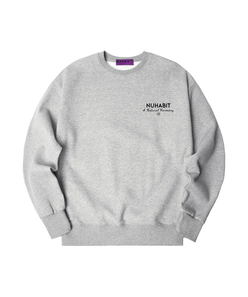 NUHABIT(ニューハビット)の「N/H ハーモニー ITS MINE オーバーサイズ 起毛 スウェット_グレー (GOM4-4NH1192)(スウェット・メンズ・グレー・LARGE/MEDIUM/X-LARGE)」の1枚目の写真