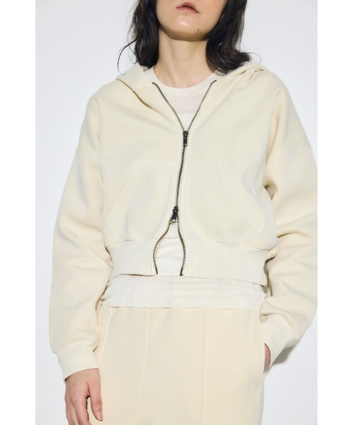 AZUL by moussy（アズールバイマウジー）の「ピグメントダブルジップフーディー（パーカー・レディース・ライトブラック/アイボリー/カーキ・FREE）」の5枚目の写真