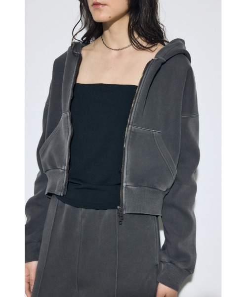 AZUL by moussy（アズールバイマウジー）の「ピグメントダブルジップフーディー（パーカー・レディース・ライトブラック/アイボリー/カーキ・FREE）」の16枚目の写真