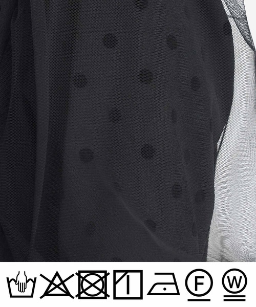 PICCIN PERLA(ピッチンペルラ)の「チュール重ねドットカットソー(Tシャツ/カットソー・レディース・ブラック・M)」の14枚目の写真