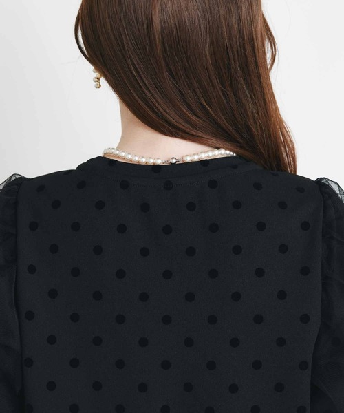 PICCIN PERLA(ピッチンペルラ)の「チュール重ねドットカットソー(Tシャツ/カットソー・レディース・ブラック・M)」の12枚目の写真