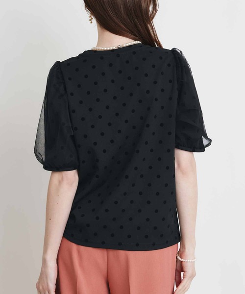 PICCIN PERLA(ピッチンペルラ)の「チュール重ねドットカットソー(Tシャツ/カットソー・レディース・ブラック・M)」の4枚目の写真