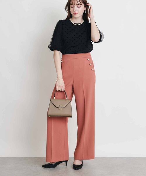 PICCIN PERLA(ピッチンペルラ)の「チュール重ねドットカットソー(Tシャツ/カットソー・レディース・ブラック・M)」の5枚目の写真