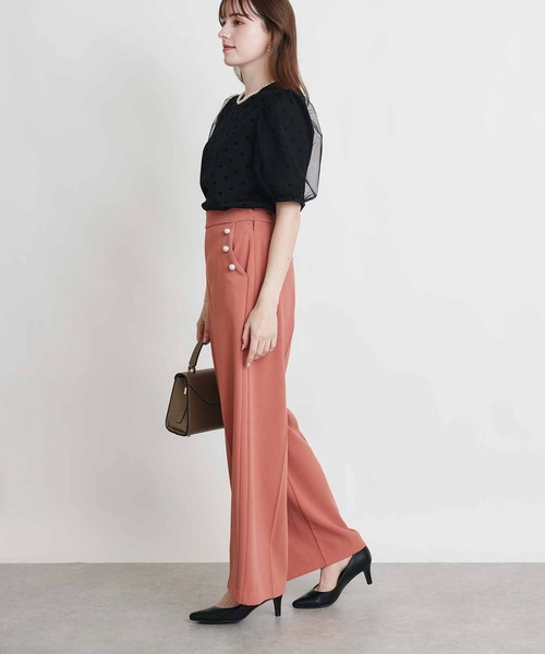 PICCIN PERLA(ピッチンペルラ)の「チュール重ねドットカットソー(Tシャツ/カットソー・レディース・ブラック・M)」の6枚目の写真