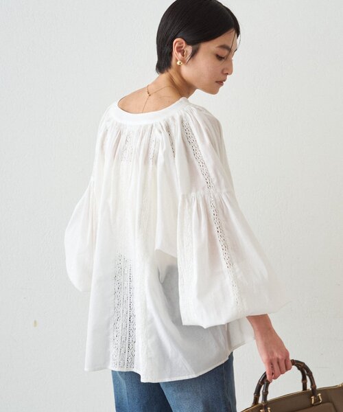 LOUNGEDRESS(ラウンジドレス)の「【INDIA】スキッパーレースブラウス(シャツ/ブラウス・レディース・オフホワイト/ベージュ/ブラック・FREE)」の6枚目の写真