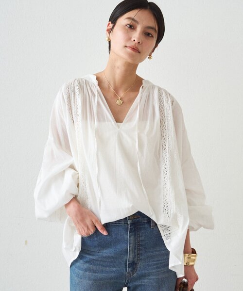 LOUNGEDRESS（ラウンジドレス）の「【INDIA】スキッパーレースブラウス