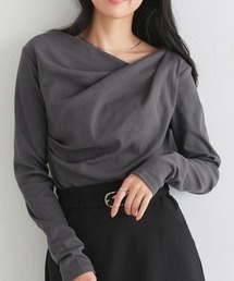 Pierrot（ピエロ）の「ドレープデザインテレコリブカットソー（Tシャツ/カットソー）」