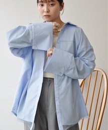 Meli rich | チュール被せブロードオーバーシャツ(シャツ/ブラウス)