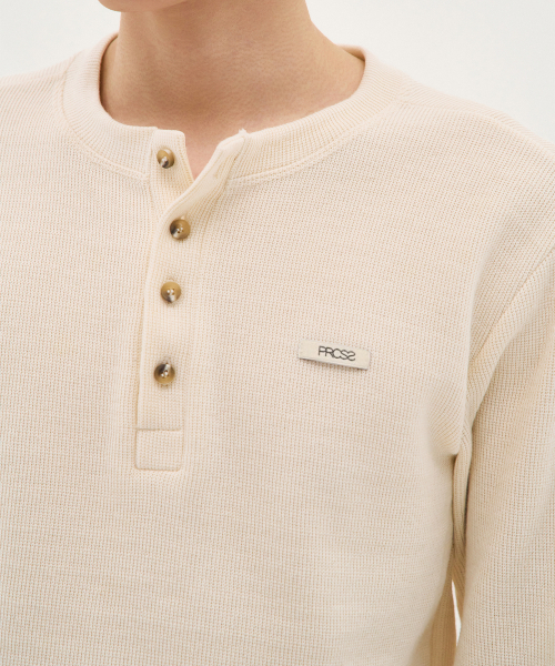 PROCESS(プロセス)の「Waffle Henley - Cream(Tシャツ/カットソー・メンズ・Cream・FREE)」の4枚目の写真
