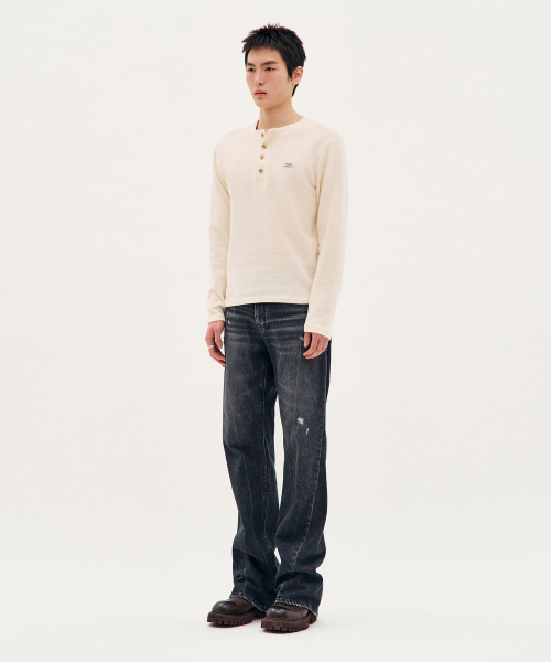 PROCESS(プロセス)の「Waffle Henley - Cream(Tシャツ/カットソー・メンズ・Cream・FREE)」の5枚目の写真
