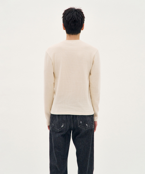 PROCESS(プロセス)の「Waffle Henley - Cream(Tシャツ/カットソー・メンズ・Cream・FREE)」の6枚目の写真