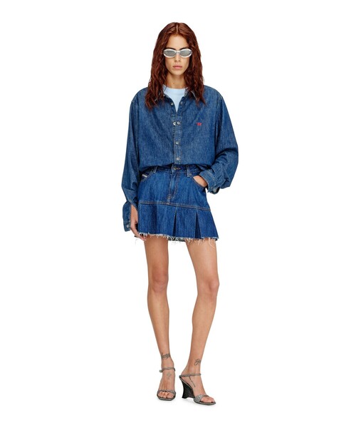 DIESEL（ディーゼル）の「ウィメンズ デニムスカート DE-REEN（デニムスカート・レディース・ダークインディゴブルー・24inch/25inch/26inch/27inch）」の2枚目の写真