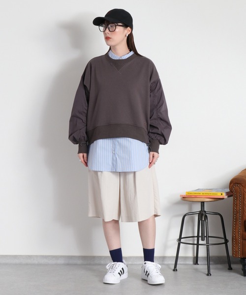 cepo(セポ)の「布帛切り替えソデギャザープルオーバー(Tシャツ/カットソー・レディース・オフホワイト/チャコール/イエロー・M)」の16枚目の写真