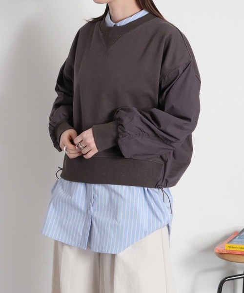 cepo(セポ)の「布帛切り替えソデギャザープルオーバー(Tシャツ/カットソー・レディース・オフホワイト/チャコール/イエロー・M)」の21枚目の写真
