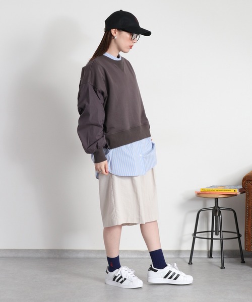 cepo(セポ)の「布帛切り替えソデギャザープルオーバー(Tシャツ/カットソー・レディース・オフホワイト/チャコール/イエロー・M)」の17枚目の写真