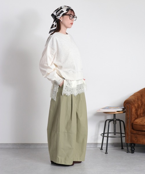 cepo(セポ)の「布帛切り替えソデギャザープルオーバー(Tシャツ/カットソー・レディース・オフホワイト/チャコール/イエロー・M)」の5枚目の写真