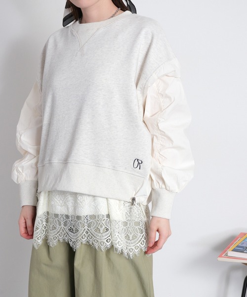 cepo(セポ)の「布帛切り替えソデギャザープルオーバー(Tシャツ/カットソー・レディース・オフホワイト/チャコール/イエロー・M)」の9枚目の写真