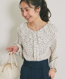 La boutique BonBon | 【最強愛され】ギャザーフリルリボンドットブラウス(シャツ/ブラウス)