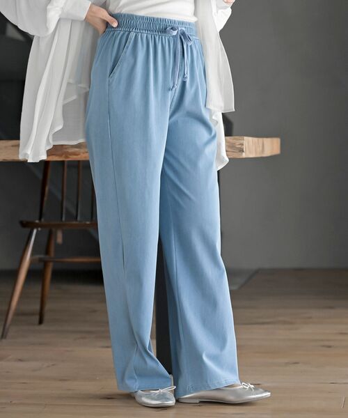 rps（アールピーエス）の「カットデニムイージーパンツ（デニムパンツ・レディース・サックスブルー/ネイビー/ブルー・フリー）」の2枚目の写真