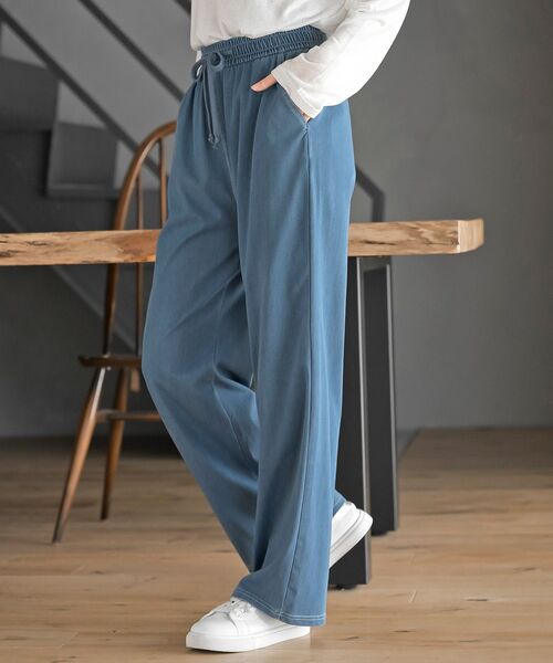 rps（アールピーエス）の「カットデニムイージーパンツ（デニムパンツ・レディース・サックスブルー/ネイビー/ブルー・フリー）」の3枚目の写真