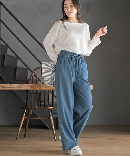 rps（アールピーエス）の「カットデニムイージーパンツ（デニムパンツ・レディース・サックスブルー/ネイビー/ブルー・フリー）」の12枚目の写真