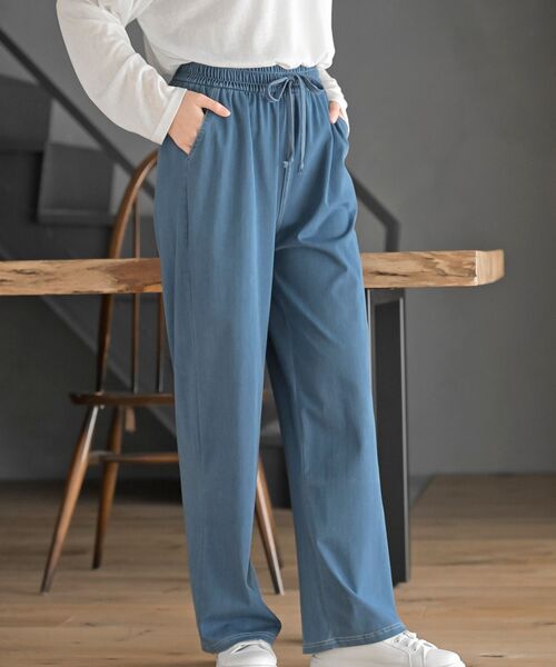 rps（アールピーエス）の「カットデニムイージーパンツ（デニムパンツ・レディース・サックスブルー/ネイビー/ブルー・フリー）」の16枚目の写真