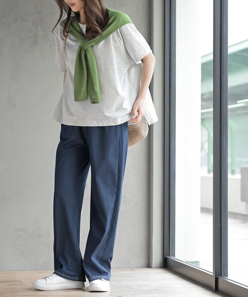 rps（アールピーエス）の「カットデニムイージーパンツ（デニムパンツ・レディース・サックスブルー/ネイビー/ブルー・フリー）」の5枚目の写真