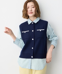 Petit Honfleur | 胸ポケットニットベスト【洗える】(カーディガン/ボレロ)