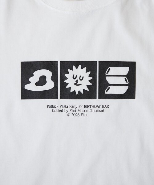 BIRTHDAY BAR(バースデイバー)の「【POTLUCK PASTA PARTY】Tシャツ 2サイズ展開(Tシャツ/カットソー・レディース・ホワイト/ネイビー/ブラック・MEDIUM/X-LARGE)」の22枚目の写真