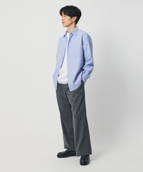 【COBALT】ライト リネンタッチ ストライプ レギュラー シャツ FORM TAPERD型 ライト リネンタッチ ストライプ レギュラー シャツ FORM TAPERD型
